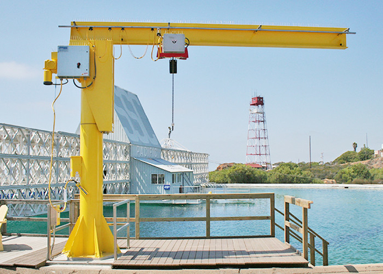 Didukung Lantai Dipasang Jib Crane Rotasi 360 Derajat Listrik A4