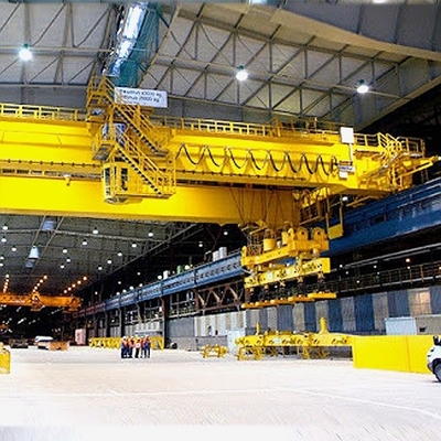 Stable Electric Magnetic Overhead Crane Handal Double Girder Bepergian 30m