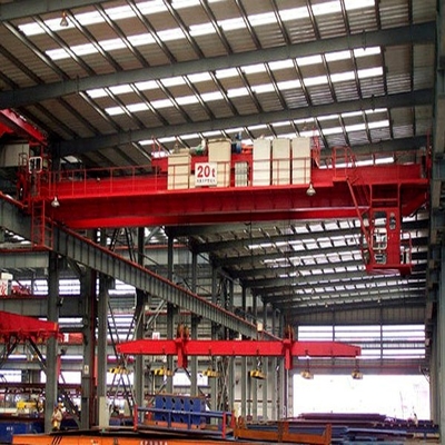 Stable Electric Magnetic Overhead Crane Handal Double Girder Bepergian 30m
