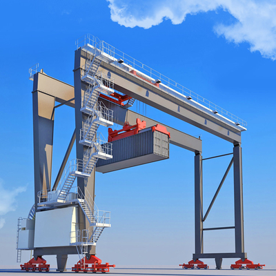 Kontainer Pengiriman Listrik Khusus Gantry Crane 22m Rubber Tyred