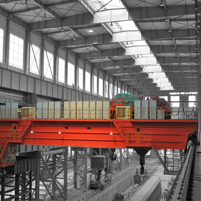 Dual Beam Overhead Bridge Crane Electric Trolley 25ton Kecepatan Ganda 31m