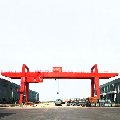 550KN Double Girder Gantry Crane Top Running Box Frame Dengan Trolley