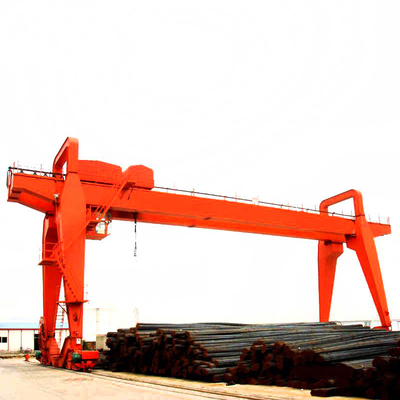 550KN Double Girder Gantry Crane Top Running Box Frame Dengan Trolley