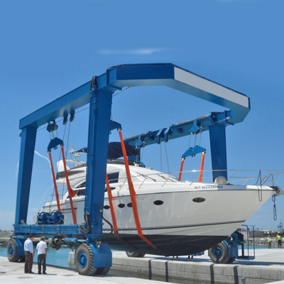 Customized All Tons Travel Lift Crane 30m Untuk Perawatan Perahu &amp; Yacht 380V